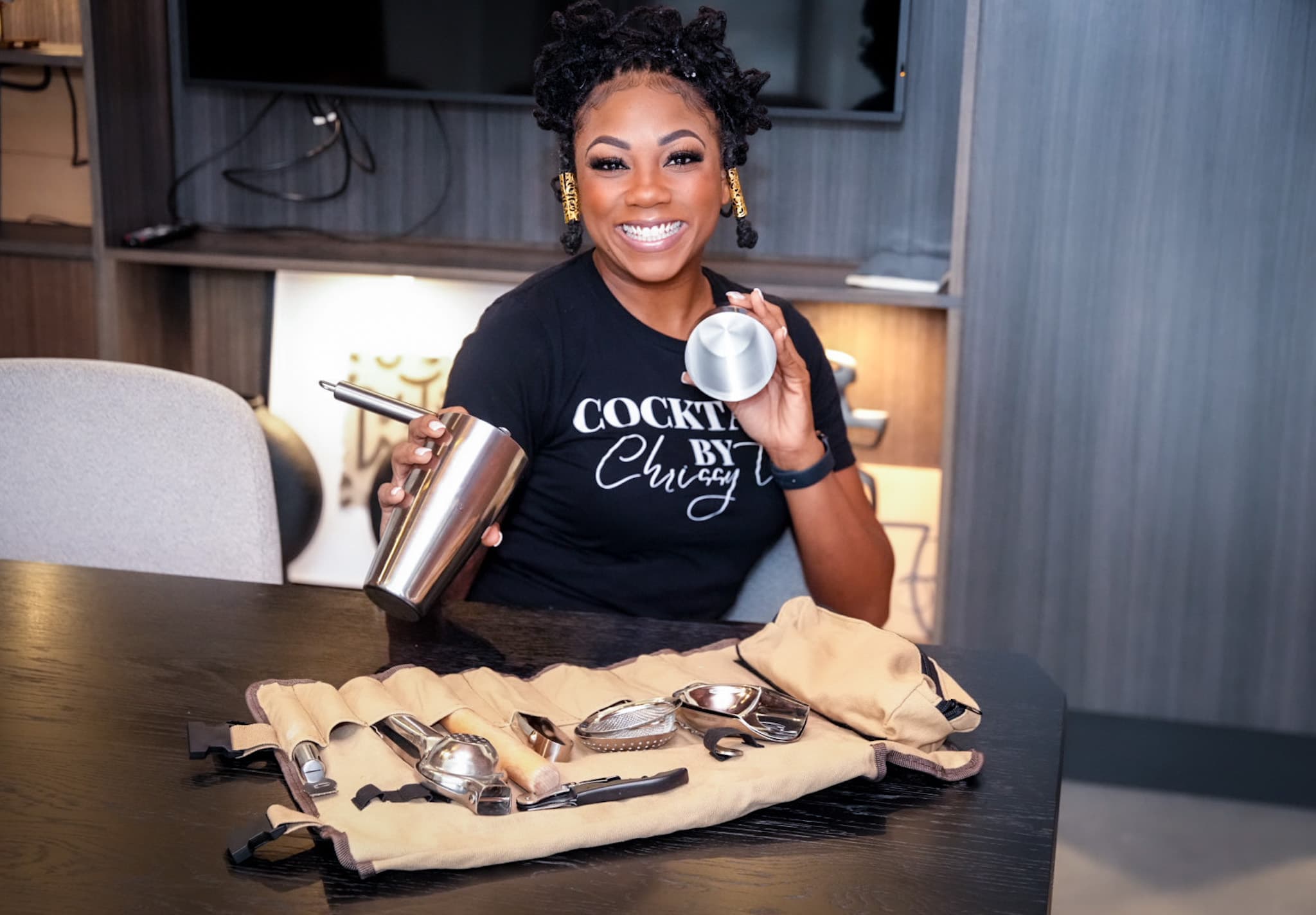 Professional mixologist Christina Taylor Shakin it up
