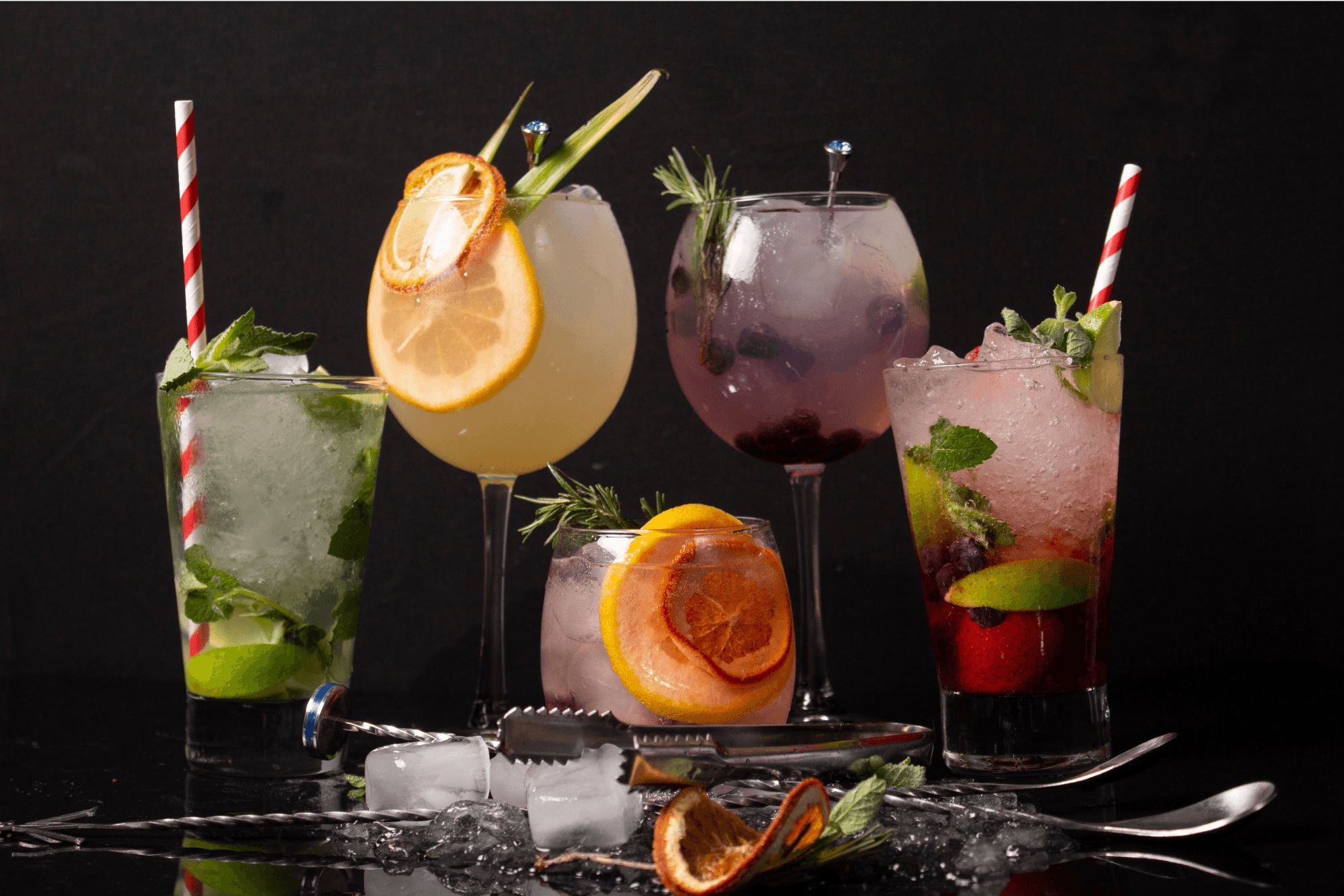 A Variety of different cocktails